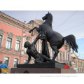 bronze roman horse statue fighting with man sculpture